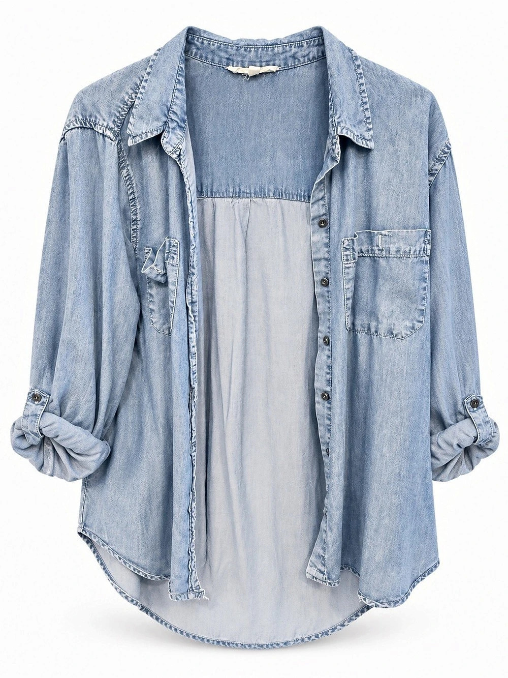 Women's Denim Look Button Down Shirt